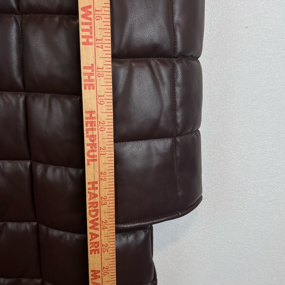 Calvin Klein Women's Collarless Long Quilted Jacket - Coffee Bean Rich Brown - Picture 11 of 12